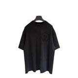 Ch hip-hop t shirts ch short-sleeved sanskrit letter patch embroiderloosecasualpure cotton american heavy weight short-sleeved