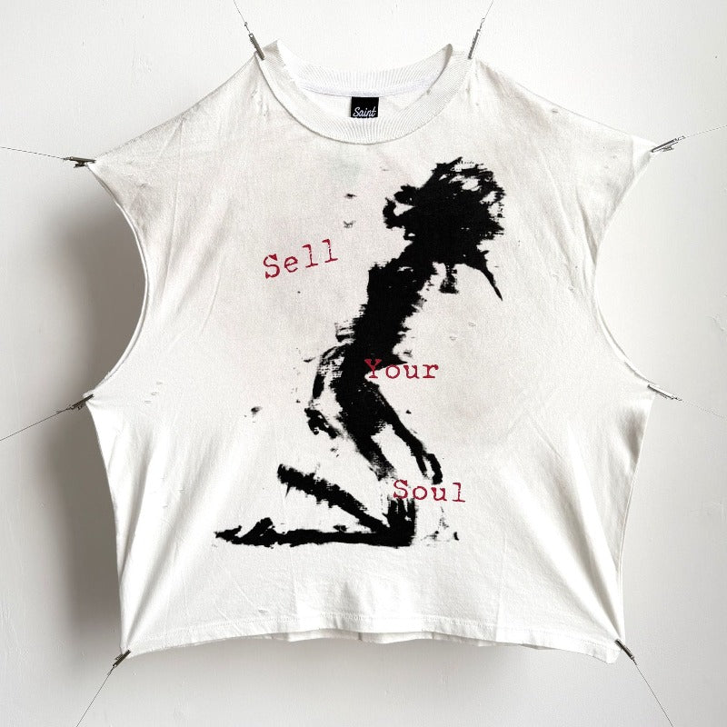 saint m t shirts s.m letter graphic limited edition pullover casual tank top