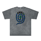 Amiri Washed Distressed T Shirt Printed Trendy Pure Cotton