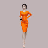 Women Maxi Dress Autumn and Winter Knitting Sheath Dress