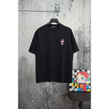 Ch hip-hop t shirts ss round neck embroider short-sleeved t-shirtch crow classic flag loosecasual american easiest for match high street