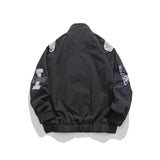 Unisex Jacket Hip-Hop Street Embroidery Multicolor Jacket Stand Collar Motorcycle Jacket