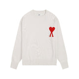 Ami araunriflovefall and winterknitting shirtloose woolen sweatercouple round necktopsss