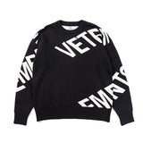 Vetements Hoodie Autumn and Winter Embroidery Sweater Loose round Neck Sweater