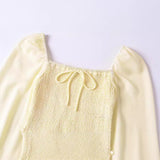 Women Tops Summer Retro Sexy Square-Neck Chiffon Shirt