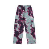 Men Sweatpants Tie-Dye Printing Casual Working Pants Loose Pockets Straight-Leg Trousers