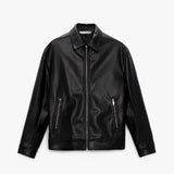 Men Motorcycle Jacket Retro Lapels Imitation Leather Jacket Coat 8281/400