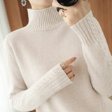 Women Knitted Pullover Turtleneck Sweater Autumn Winter Sweater