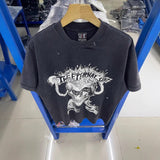 saint m t shirts s.m cartoon skull graphic crew neck pullover short sleeve t-shirt
