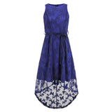 Women Date Dress Summer Butterfly Embroidery Mesh Lace Dress