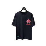 Ch hip-hop t-shirts - couple's ch horseshoe cross 3d appliqué embroidered short sleeve american style loose fit casual trendy tee