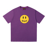Drew house tshirt r collection d@ew smiley face letter print crew neck pullover short sleeve wholesale single piece