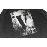 Vlone Hoodie Autumn/Winter Playing Card Prints Washed Loose