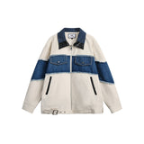 Unisex Jacket Lapel Denim Jacket Baggy Coat