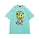 Drew house tshirt r d@ew cartoon dinosaur print crew neck pullover short sleeve
