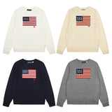 Rl small malaf casual cardigan couple sweatshirtsweatertopspullover flag round neck knitting shirt