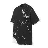 Ch hip-hop t shirts ch short-sleeved couple splash ink horseshoe fuzzy printing loosecasualpure cotton american heavy weight short-sleeved
