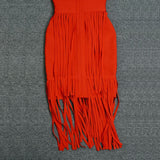 Women's Evening Dress Backless Tassel Dress Sleeveless Bandage Dress