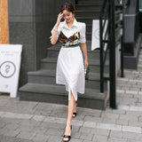 Women Maxi Dress Fall Slim Fit Printed Mid-Length Dress