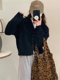 Women Knitted Cardigan Spring Sweater Coat Loose Sweater Cardigan