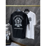 Ch hip-hop t shirts high version ch couple sanskrit sword cross embroidery leather short sleeve american high street