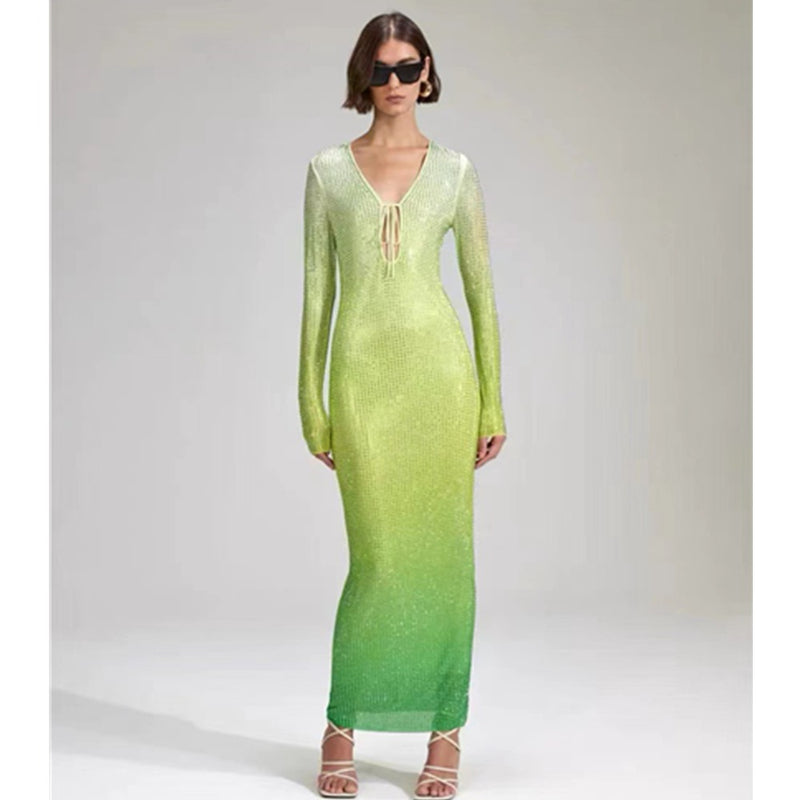 Women Dresses Long Sleeve Party Dress (Ont0408)
