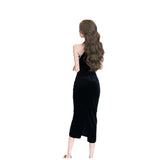 Women Maxi Dress Summer and Autumn Dress Hip Velvet Dress