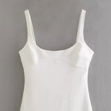 Women Dresses Summer Shoulder Strap round Neck Dress Slim Fit Sexy Dress (Xds0414)