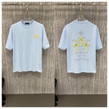 Ch hip-hop t-shirts: american streetwear ch cropped sleeve tee with sanskrit print, cross embroidery, relaxed fit, pure cotton, high street style, versatile