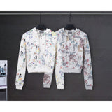 American ashley williams comic illustration all-over printed hooded sweatshirt zipper cardigan hot girl high waistoutwear