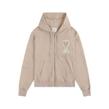 Amiaheoineloveembroidersweatshirt zipperoutwear high weight hooded couple hoodiefall and winterlong sleeves