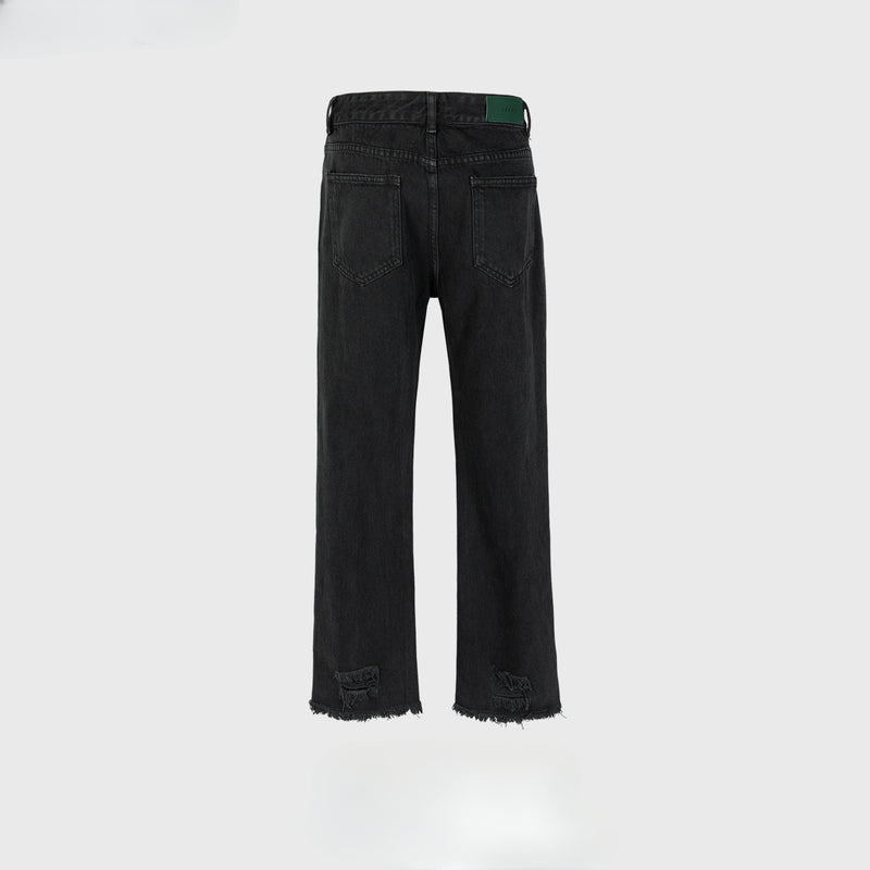 MIJKO Men's Vintage Pants MIJKO Men's Women's Urban Pussy Beard Ragged Design Trousers Jeans