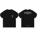 Ch hip-hop t shirts correct version ch sanskrit cross logo short-sleeved men's t-shirt trendy brand loose american men's t