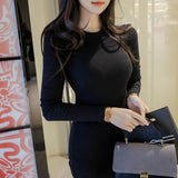 Women Dresses Crew Neck Dress Sexy Hip Skirt