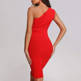 Women Evening Dress Sexy Cutout Slim-Fit Evening Dress Bandage One-Piece Dress