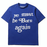 Hip-hop t shirts half sleeve instrendy reborn english letter foam trendy short-sleeved t-shirt short tee