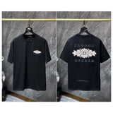 Ch hip-hop t shirts ch classic sanskrit lettering film loose casual pure cotton american heavy weight short sleeves