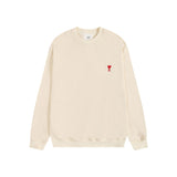 Ami aheoineloveembroideramericancasualtopslooselong sleevescouplesweatshirtround neckfall and winter