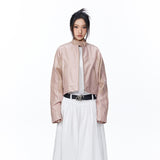 Unisex Jacket Autumn Short Stitching Leather Coat