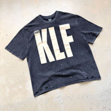 saint m t shirts s.m collaboration letter print graphic washed vintage pullover crew neck short sleeve tee