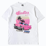 Hip-hop t-shirts: american high street style, short-sleeve, unique car print, relaxed fit, casual activewear tee