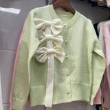 Women Knitwear Autumn and Winter Bow Sweaters Cardigan