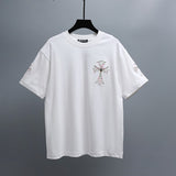 Ch hip-hop t shirts ch correct version best selling american cross patch embroider couple short-sleeved t-shirt high street easiest for match