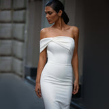 Women Dresses off-the-Shoulder Slim Fit Bandage One-Piece Dress Summer Party Dress Skirt (Ont0408)