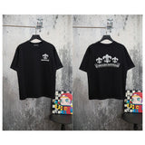 Ch hip-hop t shirts ch short-sleeved crown cross embroider short-sleeved loosecasual american heavy weight high street couple