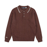 Rl ralph ponytopscouplecasualpulloverpolo collar knittingfall and winter woolen sweaterloose