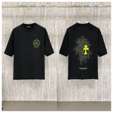 Ch hip-hop t shirts ch kroma hoof sanskrit cross printingloosecasualpure cotton american heavy weight short sleeves