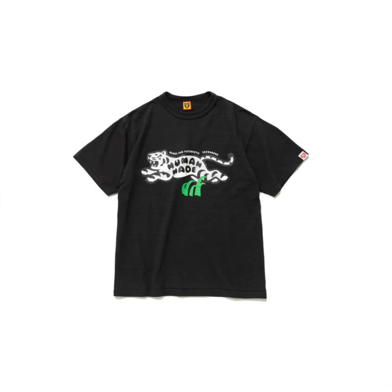 Men T-shirts human tiger running pattern summer T-shirts