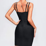 Women Evening Dress Sexy Strap Lace Dress Bandage Dress