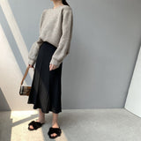 Women Knitted Skirt Autumn and Winter Knitting Skirt Pleated Skirt